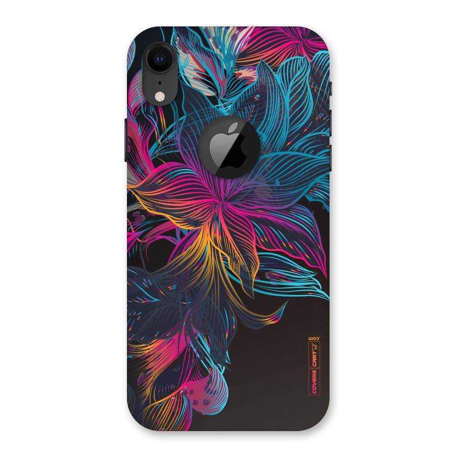 Multi-Colour Flowers Back Case for iPhone XR Logo Cut