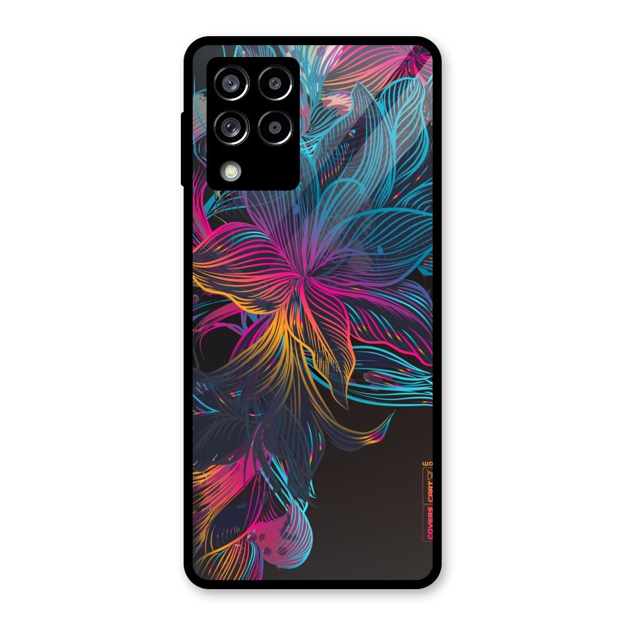 Multi-Colour Flowers Glass Back Case for Galaxy M53 5G