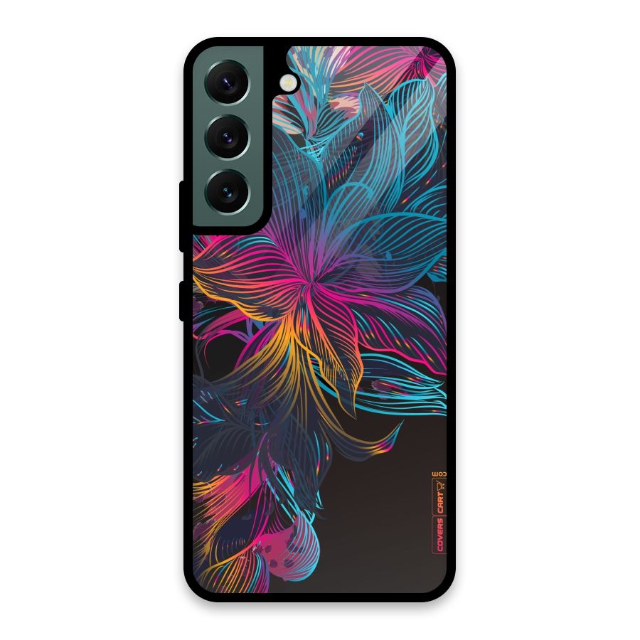 Multi-Colour Flowers Glass Back Case for Galaxy S22 5G