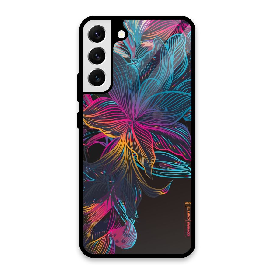 Multi-Colour Flowers Glass Back Case for Galaxy S22 Plus 5G