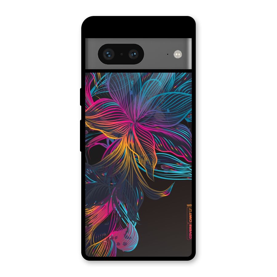 Multi-Colour Flowers Glass Back Case for Google Pixel 7