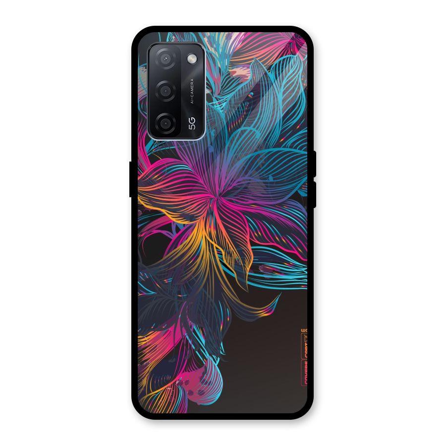 Multi-Colour Flowers Glass Back Case for Oppo A53s 5G