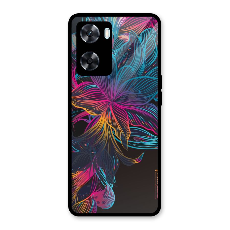 Multi-Colour Flowers Glass Back Case for Oppo A77