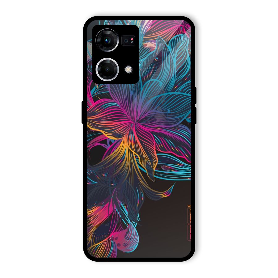 Multi-Colour Flowers Glass Back Case for Oppo F21 Pro 5G