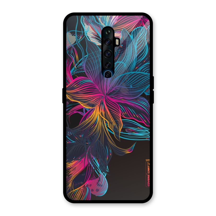 Multi-Colour Flowers Glass Back Case for Oppo Reno2 F