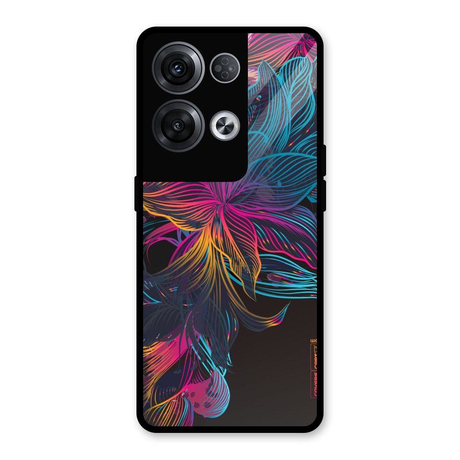 Multi-Colour Flowers Glass Back Case for Oppo Reno8 Pro 5G
