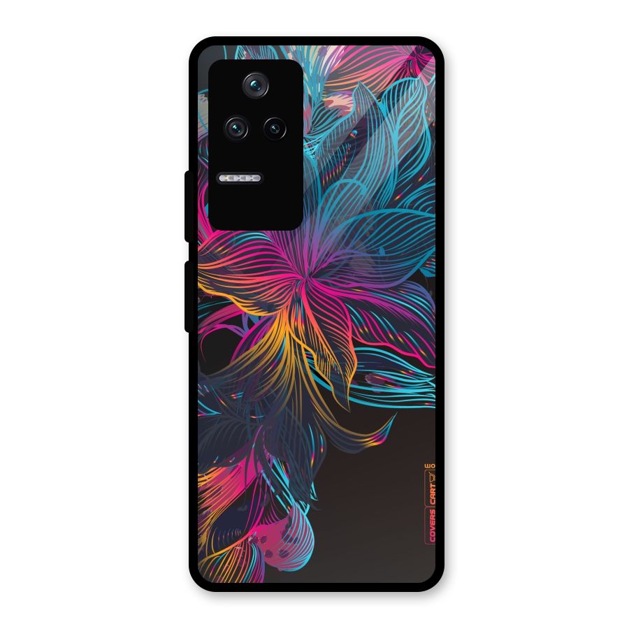 Multi-Colour Flowers Glass Back Case for Poco F4 5G
