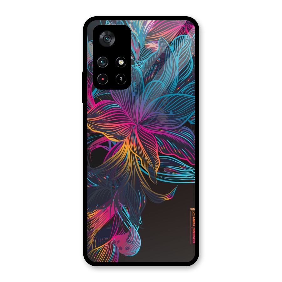 Multi-Colour Flowers Glass Back Case for Poco M4 Pro 5G