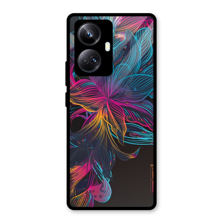 Multi-Colour Flowers Glass Back Case for Realme 10 Pro Plus