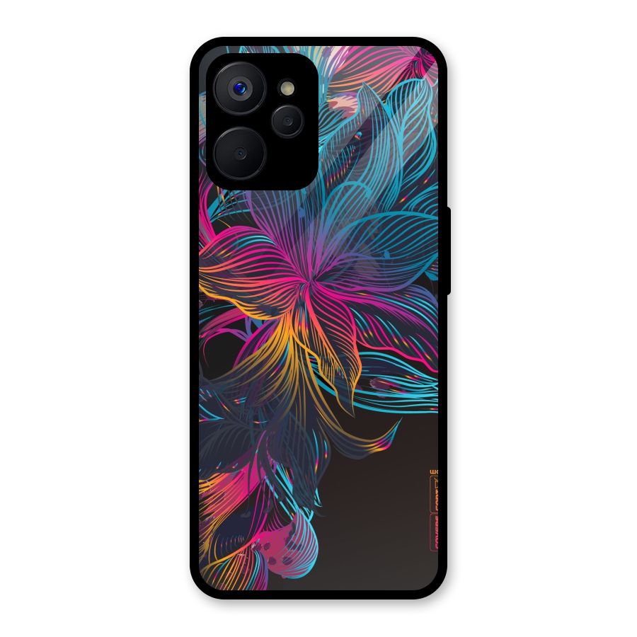 Multi-Colour Flowers Glass Back Case for Realme 9i 5G