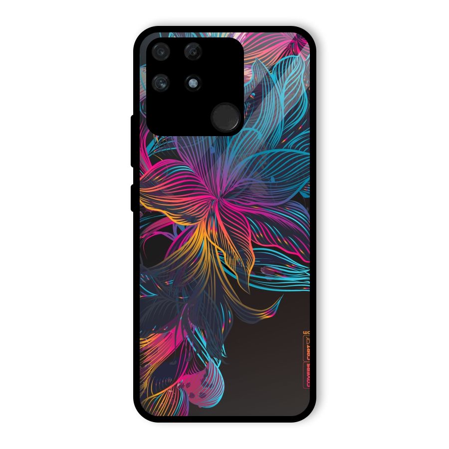 Multi-Colour Flowers Glass Back Case for Realme Narzo 50A