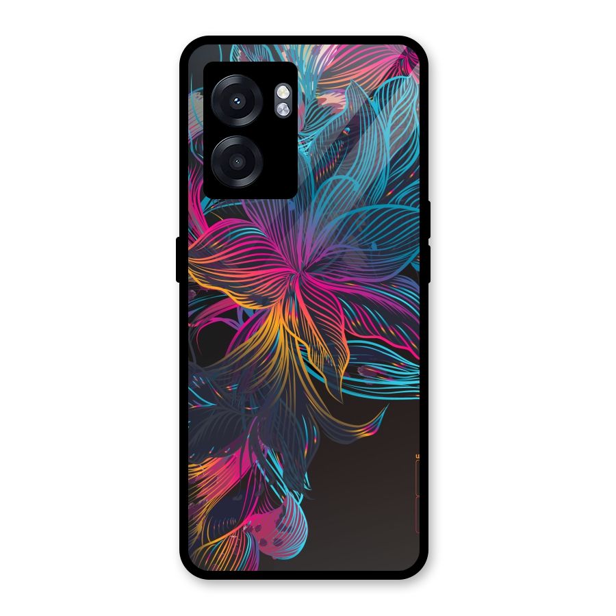Multi-Colour Flowers Glass Back Case for Realme Narzo 50 5G