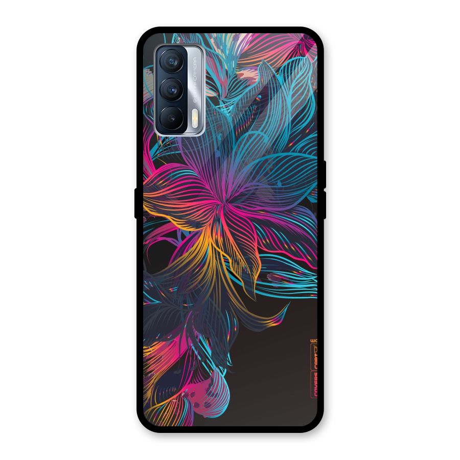 Multi-Colour Flowers Glass Back Case for Realme X7