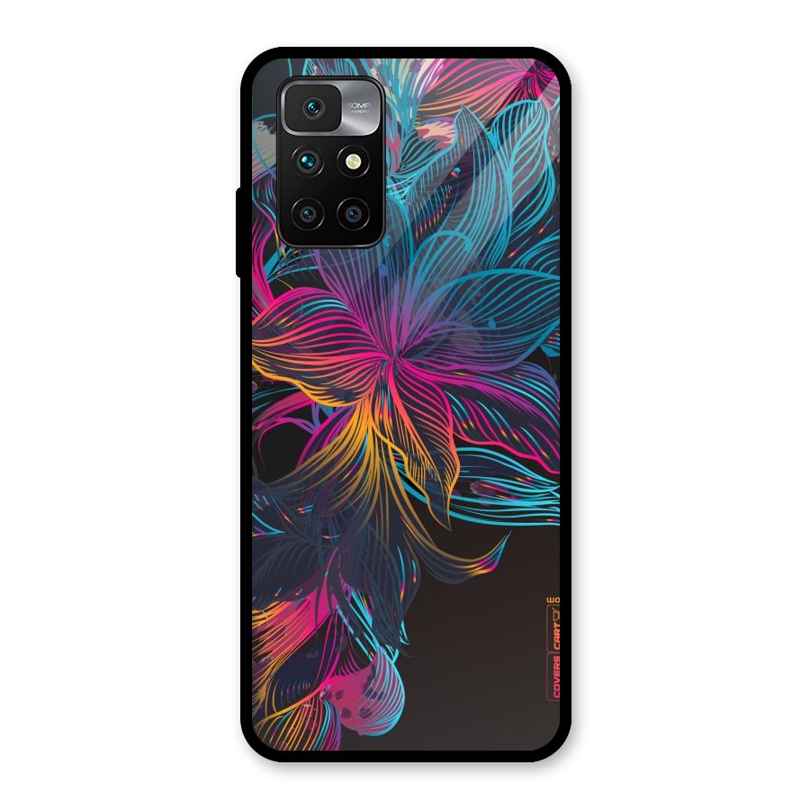 Multi-Colour Flowers Glass Back Case for Redmi 10 Prime