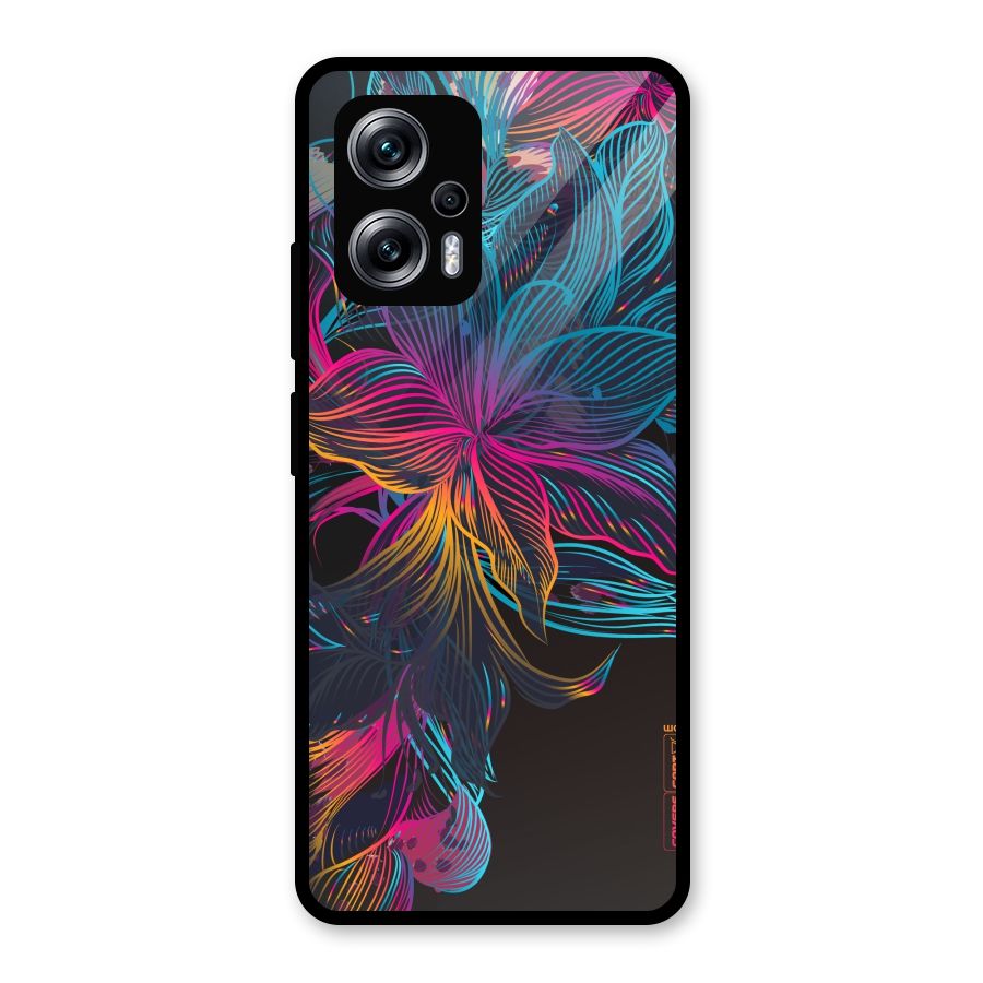 Multi-Colour Flowers Glass Back Case for Redmi K50i