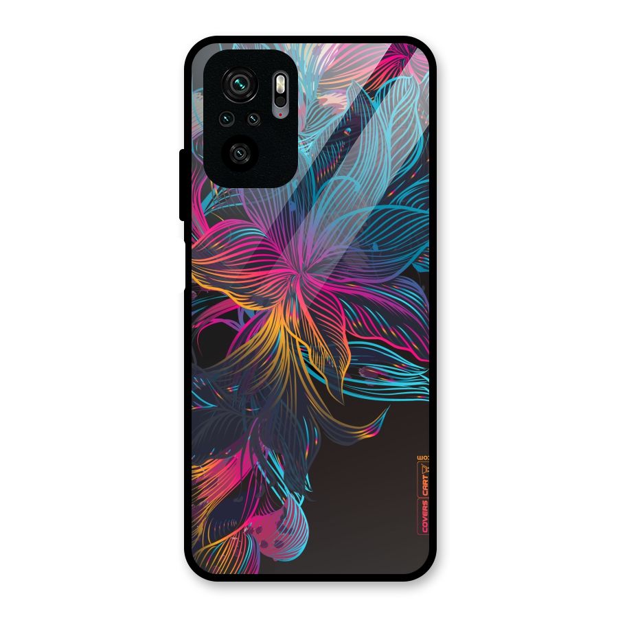Multi-Colour Flowers Glass Back Case for Redmi Note 11 SE