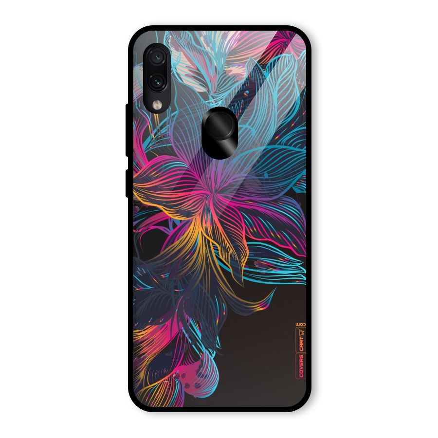 Multi-Colour Flowers Glass Back Case for Redmi Note 7