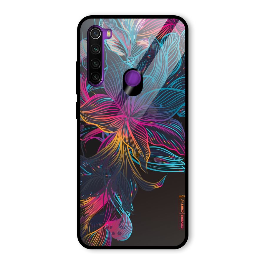 Multi-Colour Flowers Glass Back Case for Redmi Note 8