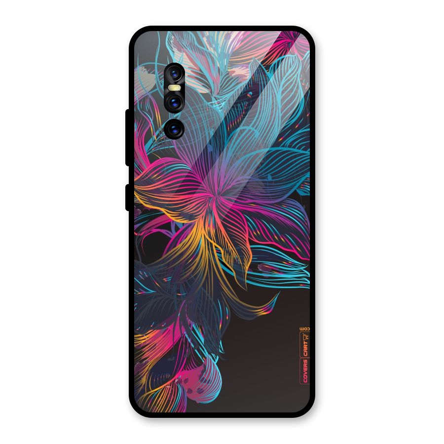 Multi-Colour Flowers Glass Back Case for Vivo V15 Pro