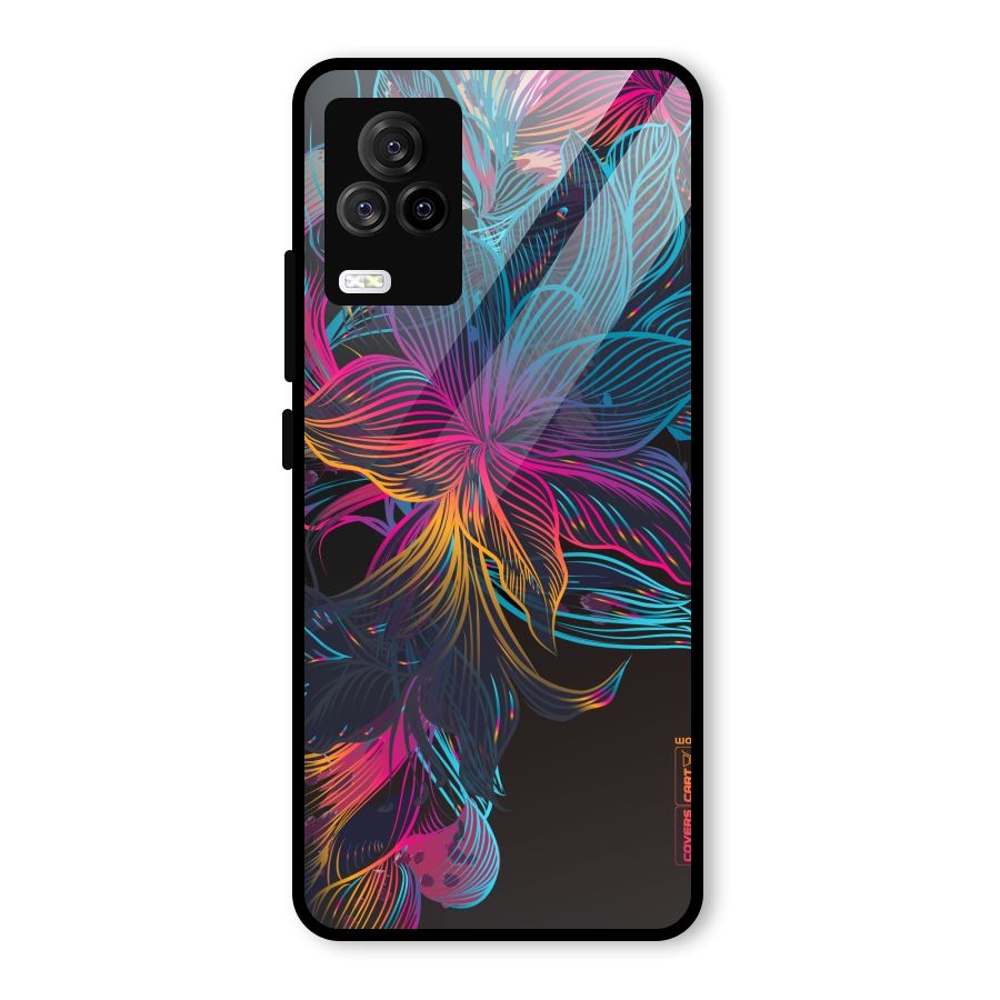 Multi-Colour Flowers Glass Back Case for Vivo iQOO 7 Legend 5G