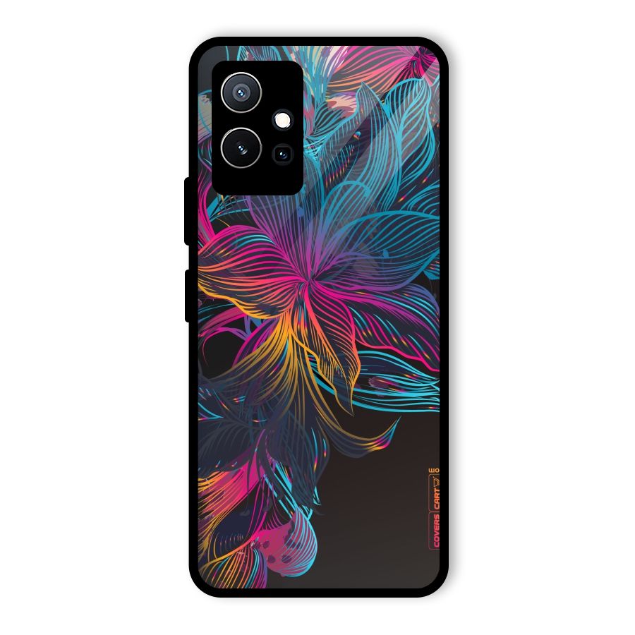 Multi-Colour Flowers Glass Back Case for Vivo iQOO Z6
