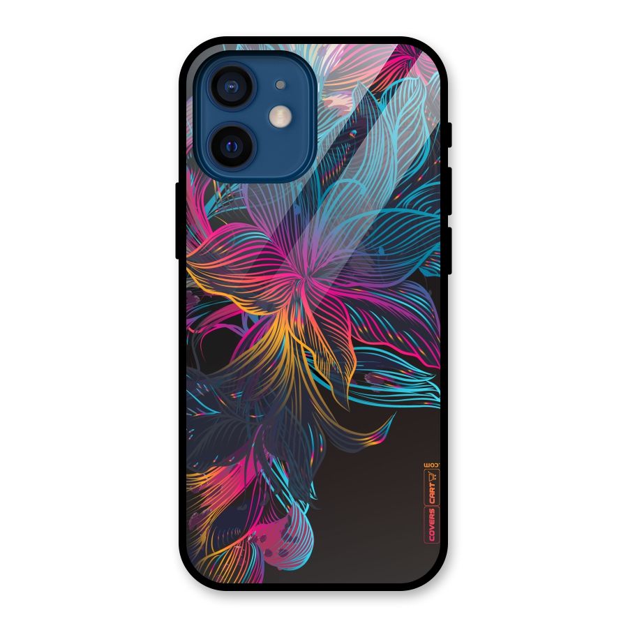 Multi-Colour Flowers Glass Back Case for iPhone 12 Mini