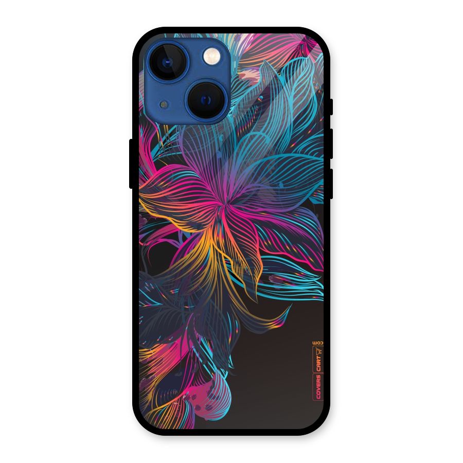 Multi-Colour Flowers Glass Back Case for iPhone 13 Mini