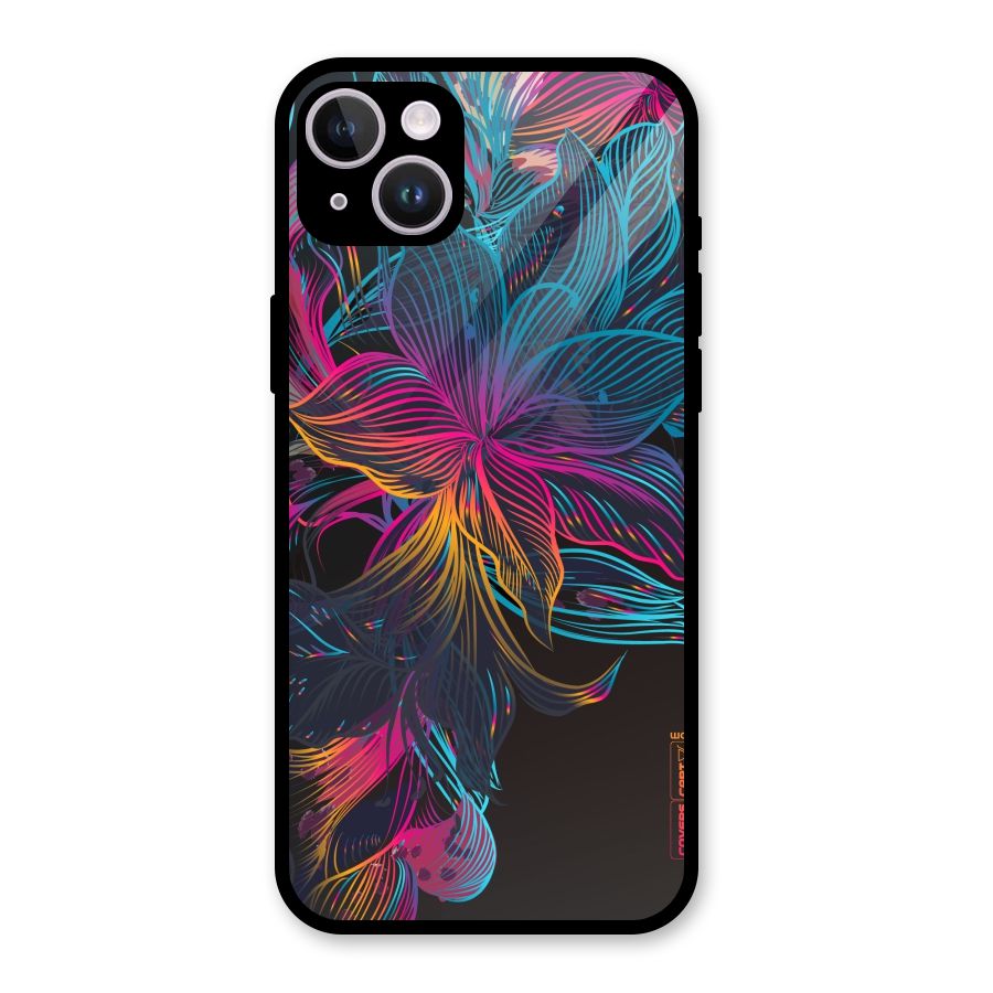 Multi-Colour Flowers Glass Back Case for iPhone 14 Plus