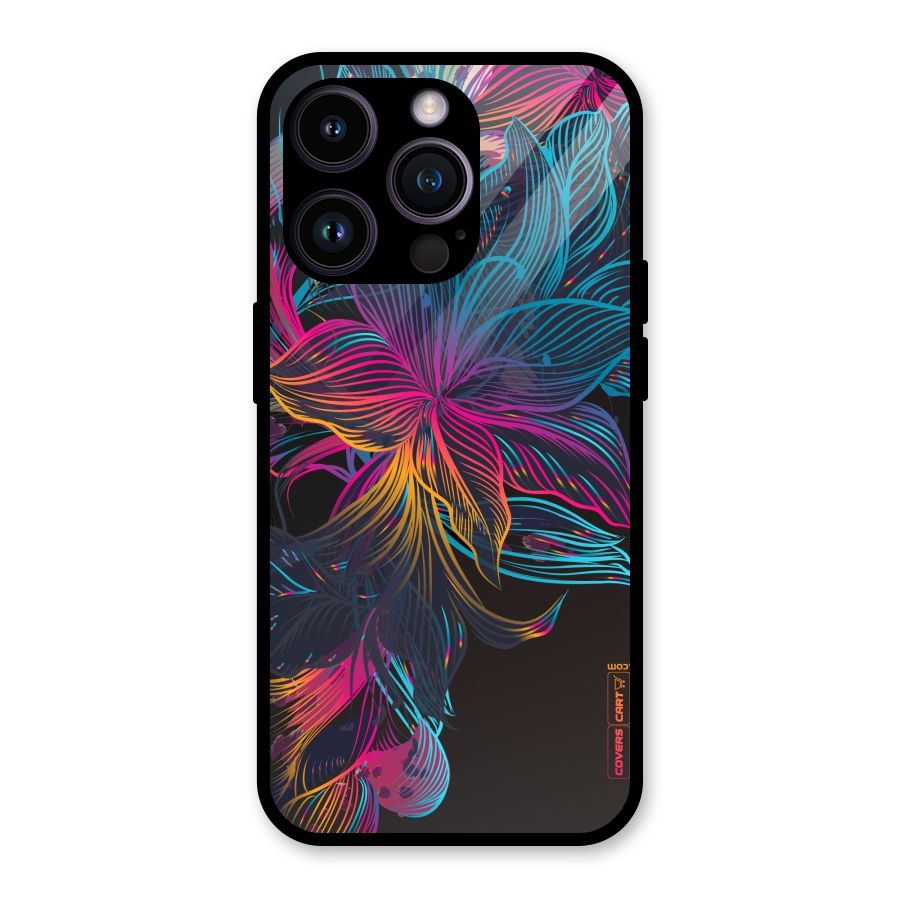 Multi-Colour Flowers Glass Back Case for iPhone 14 Pro