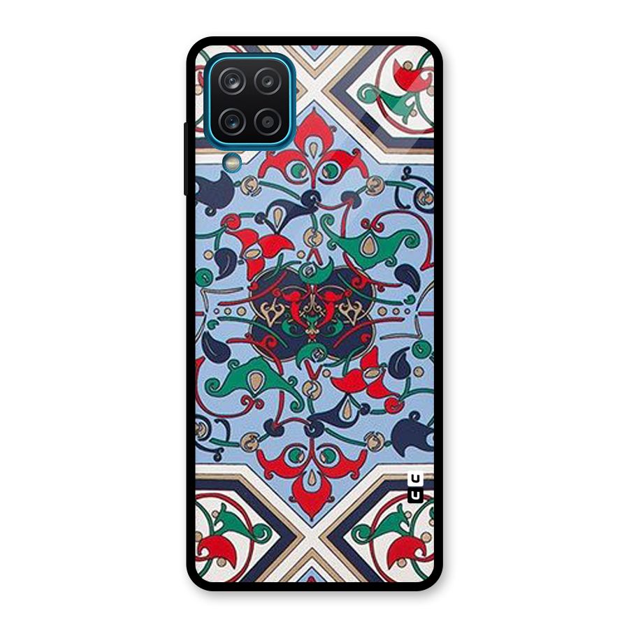 Multi Block Pattern Glass Back Case for Galaxy A12