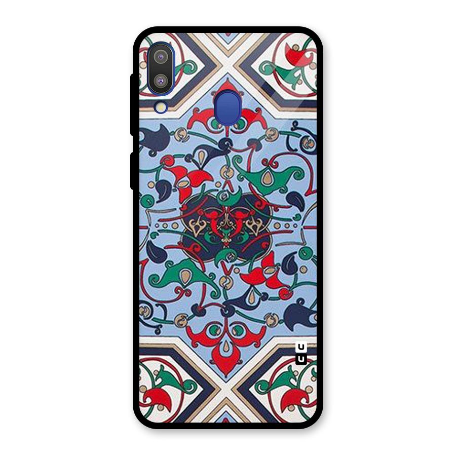 Multi Block Pattern Glass Back Case for Galaxy M20