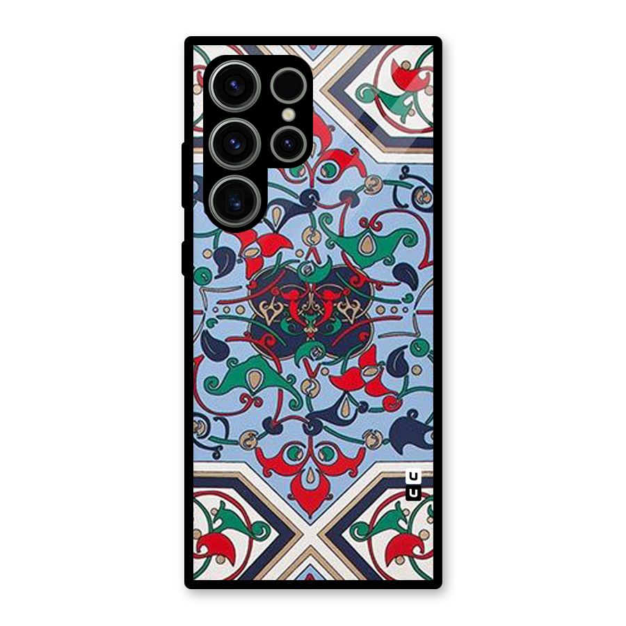 Multi Block Pattern Glass Back Case for Galaxy S23 Ultra