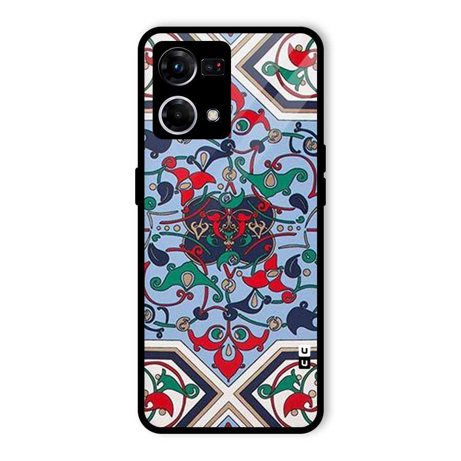 Multi Block Pattern Glass Back Case for Oppo F21s Pro 4G