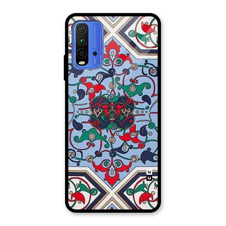 Multi Block Pattern Glass Back Case for Redmi 9 Power