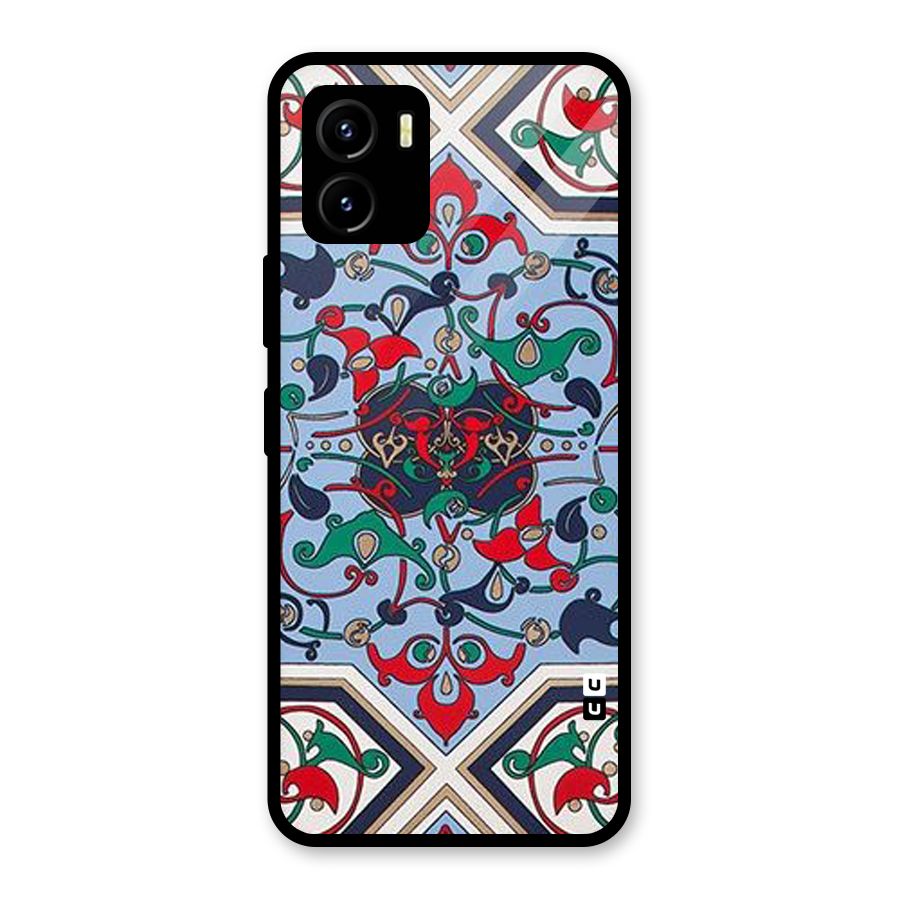 Multi Block Pattern Glass Back Case for Vivo Y15s
