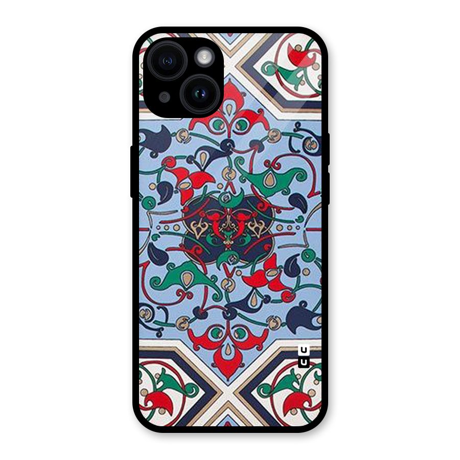 Multi Block Pattern Glass Back Case for iPhone 14