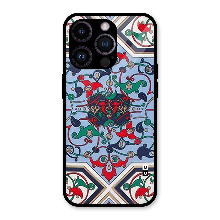 Multi Block Pattern Glass Back Case for iPhone 14 Pro