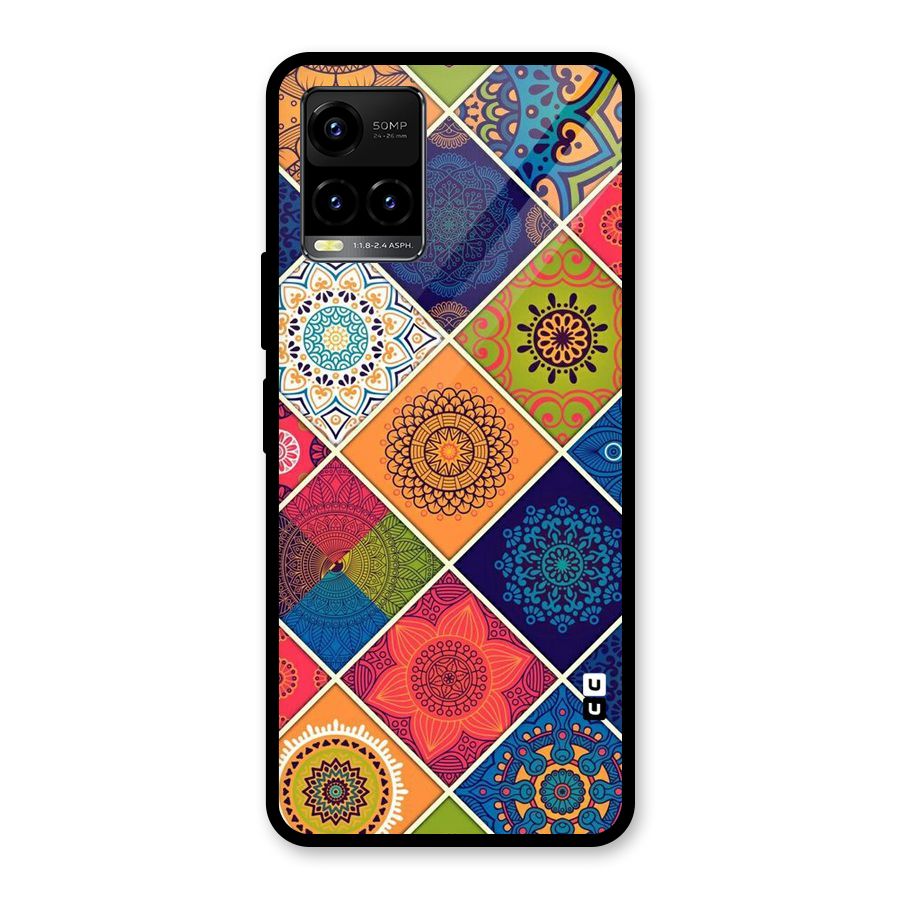 Multi Designs Glass Back Case for Vivo Y21T