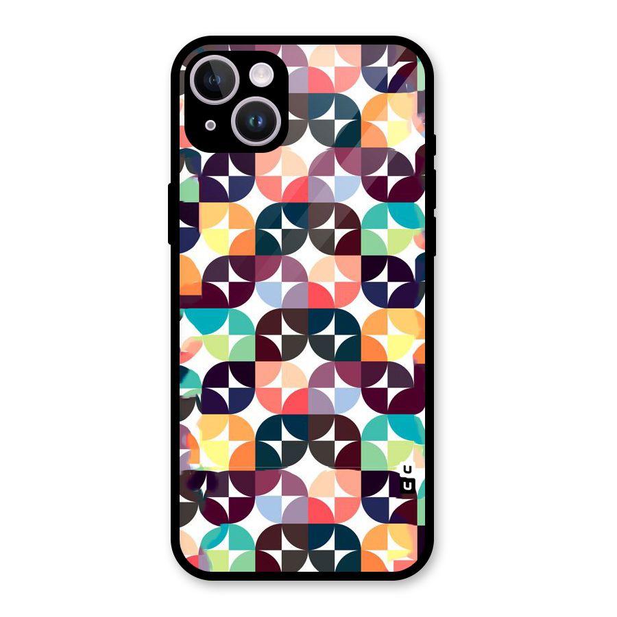Multicolor Arc Glass Back Case for iPhone 14 Plus