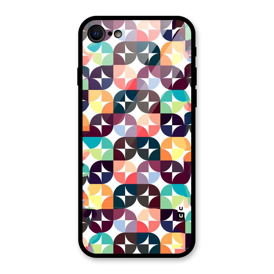 Multicolor Arc Glass Back Case for iPhone SE 2022