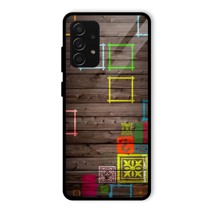 Multicolor Frame Design Glass Back Case for Galaxy A53 5G