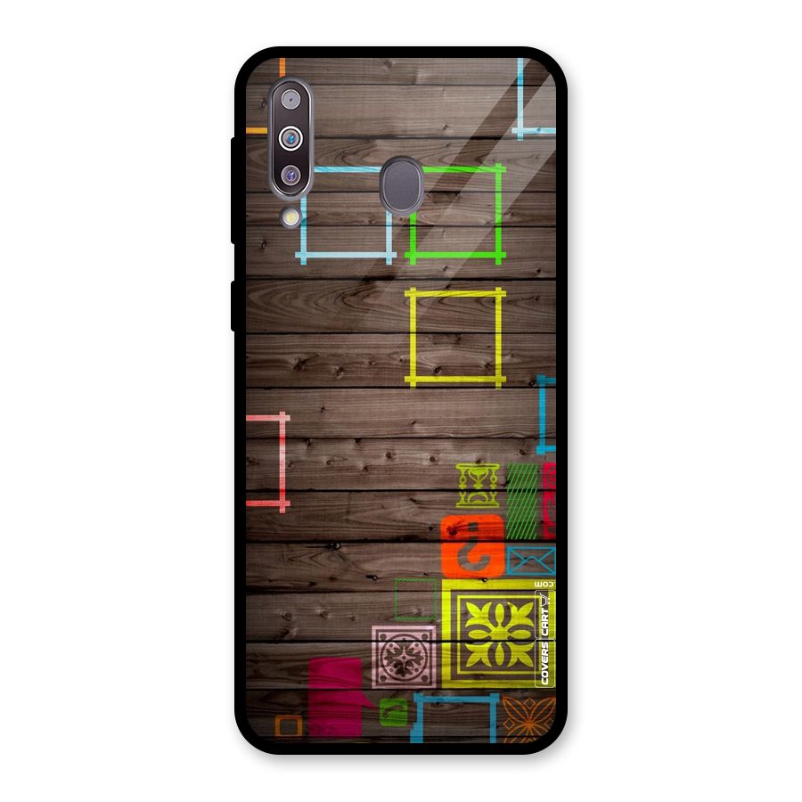 Multicolor Frame Design Glass Back Case for Galaxy M30