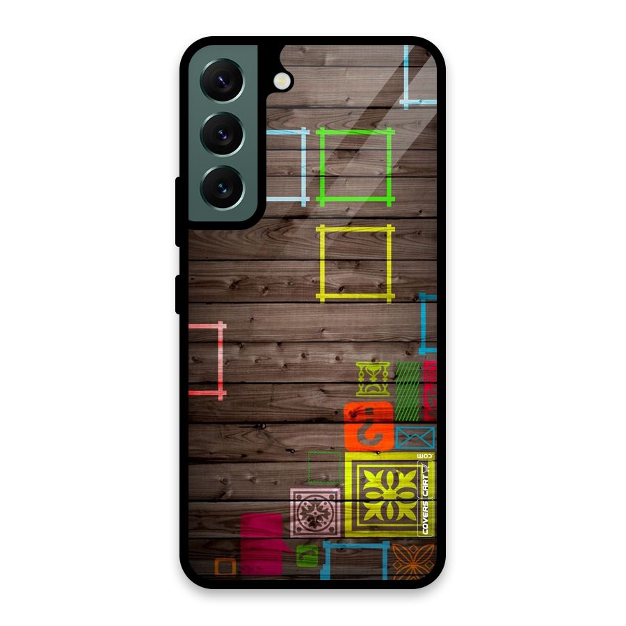 Multicolor Frame Design Glass Back Case for Galaxy S22 5G