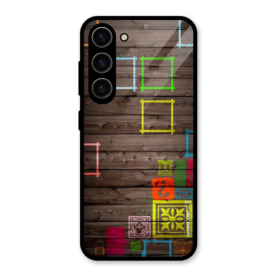 Multicolor Frame Design Glass Back Case for Galaxy S23