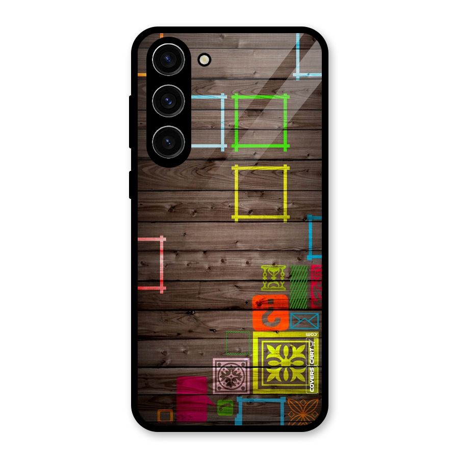 Multicolor Frame Design Glass Back Case for Galaxy S23 Plus
