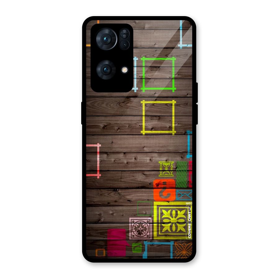 Multicolor Frame Design Glass Back Case for Oppo Reno7 Pro 5G