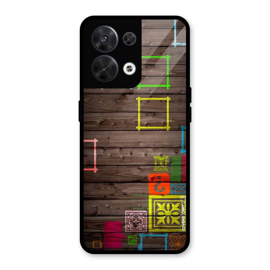 Multicolor Frame Design Glass Back Case for Oppo Reno8 5G