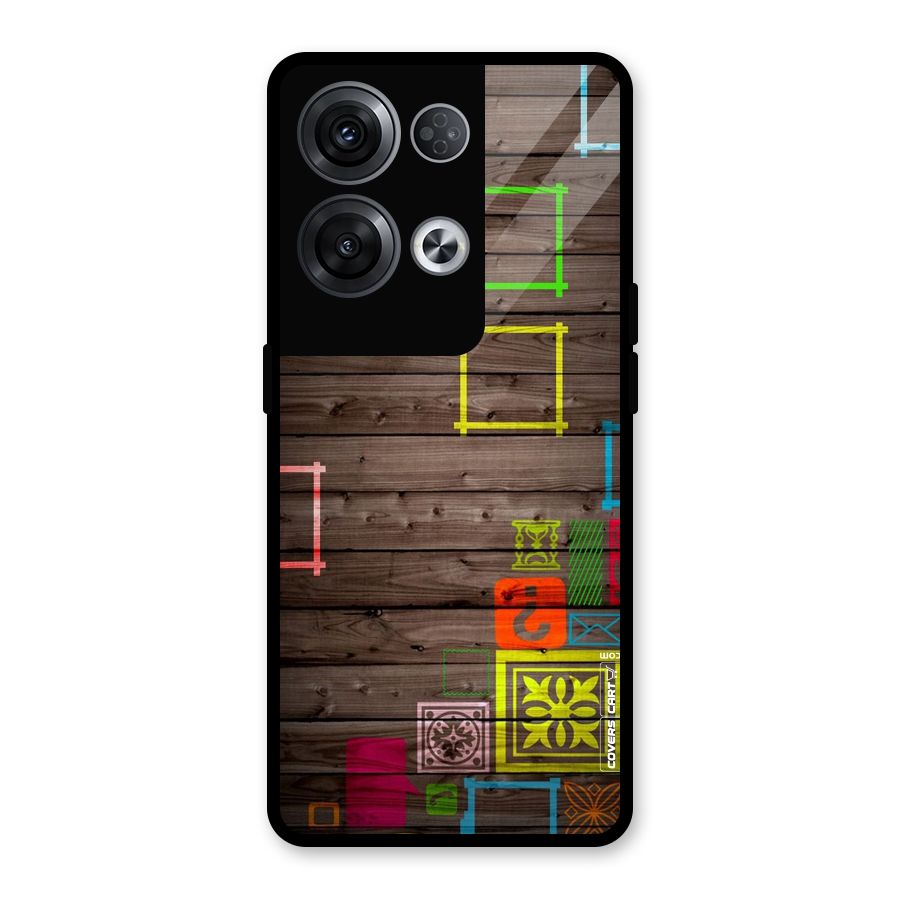 Multicolor Frame Design Glass Back Case for Oppo Reno8 Pro 5G