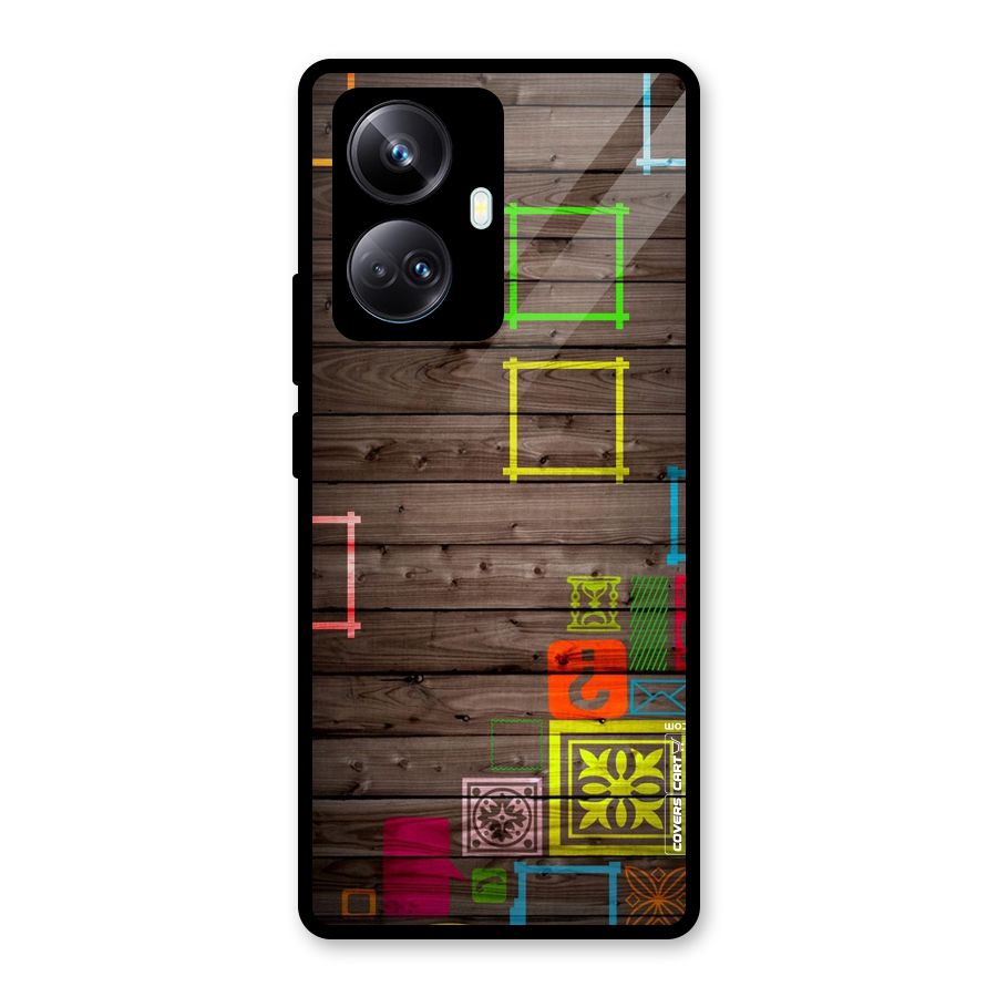 Multicolor Frame Design Glass Back Case for Realme 10 Pro Plus
