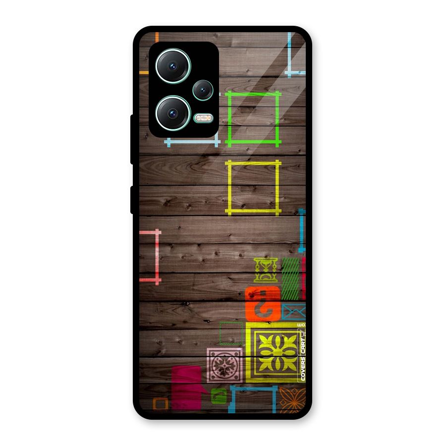Multicolor Frame Design Glass Back Case for Redmi Note 12 5G